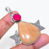 Natural Mookaite, Jade Gemstone 925 Sterling Silver Jewelry Pendant 2.36" ZS-520
