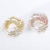 Pinkdudu Módní růžová kamínková brož s pšenicí Romantická kreativní zirkonová mašle Brožové špendlíky pro ženy Šperky PD1309