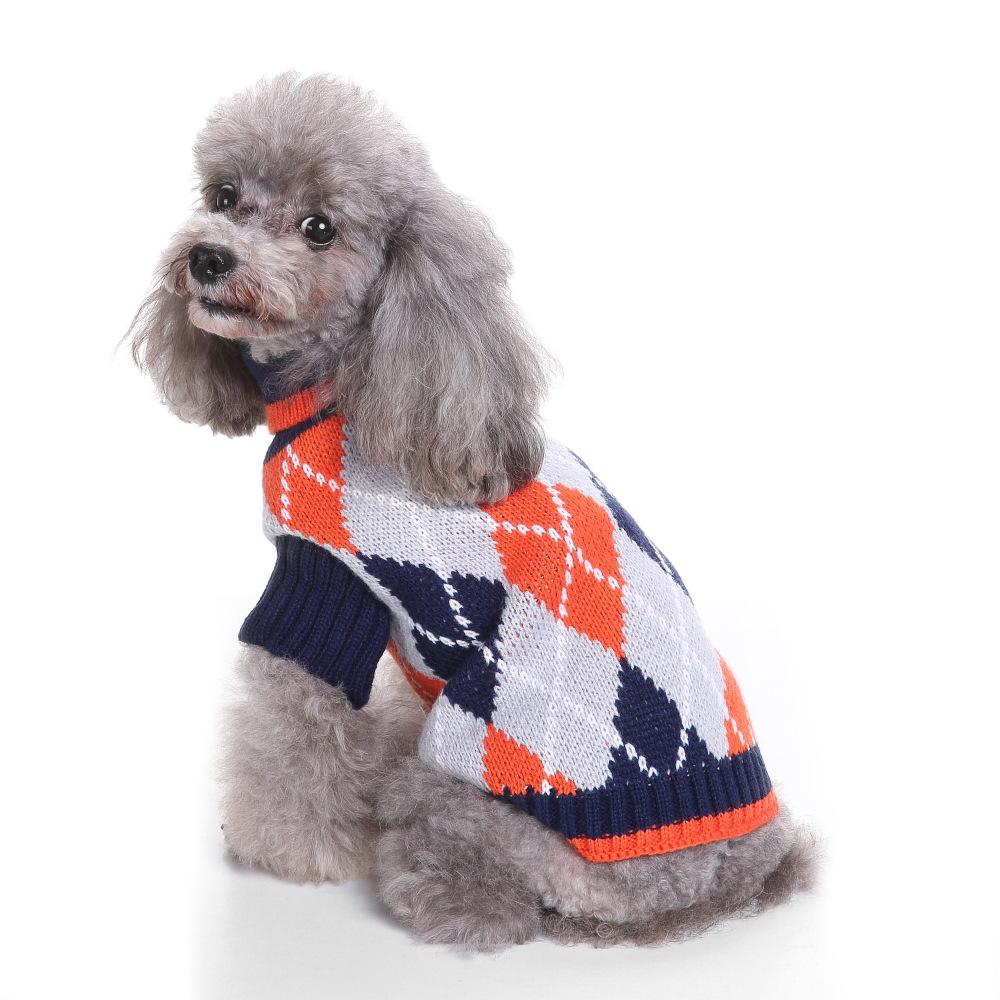 Dog Sweater Pet Clothing Knitted High Collar Christmas Sweater Autumn and Winter Clothing Small and Medium Dog Warm Sweater