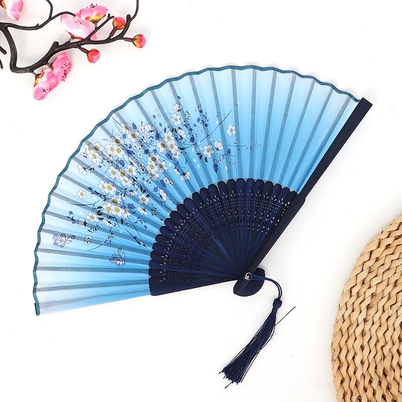 Hanfu skládací vějíř pro ženy inspirovaný japonským a čínským stylem – Scénický tanec bambusový styl