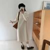 Gentle Lapel Loose Lazy Style New Dress Autumn and Winter Long Knitted Fashion Versatile Sweater