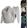Men's Casual Tracksuit Set Stand Collar Long Sleeve Sweatshirt & Sweatpants Outdoor Sports Jogger Suit
