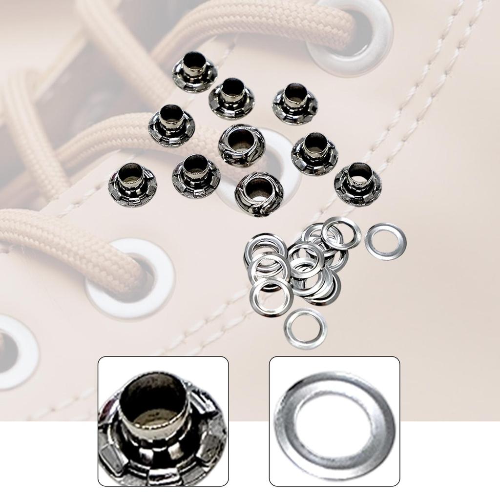 10x Grommets Eyelets Grommet Kit 6mm Inner Diameter Metal Eyelets for Bead Cores Bags DIY Craft Projects Leather Belts Shoes