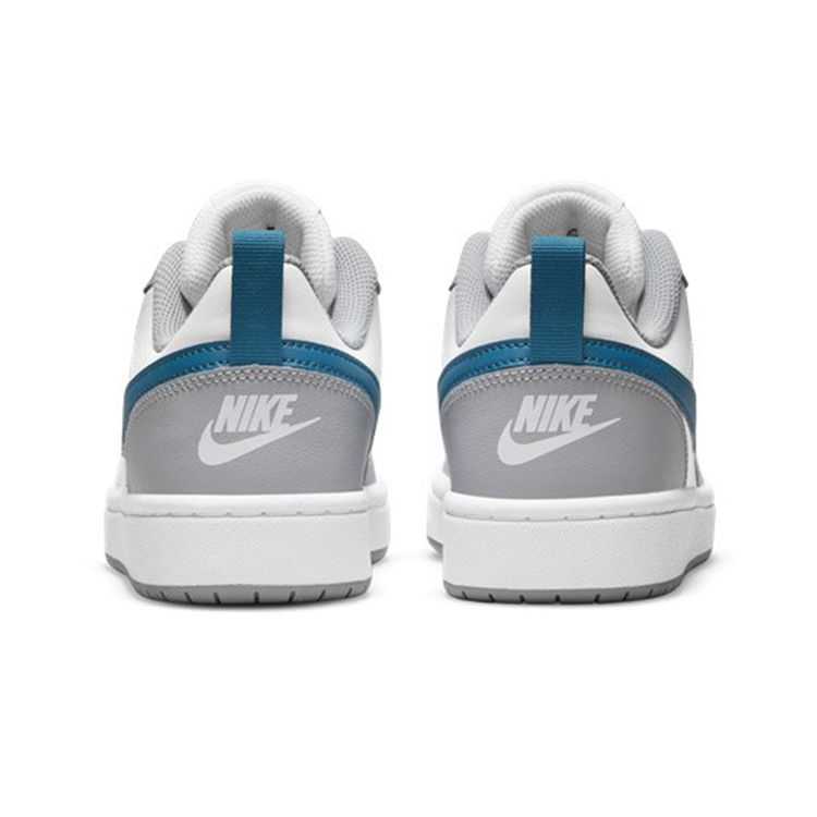 Nike Court Borough Low 2 GS Bianco Light Smoke Grey Marina Scarpe da ginnastica per bambini Habanero-Rosso BQ5448-117