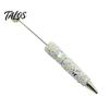 Comfortable Grip Beaded Pens Glitter Beadable Ballpoint Pen, Sparkly Rhinestone Star Moon Plastic DIY Handmade Gel Ink Pen for School Projects, Crafts