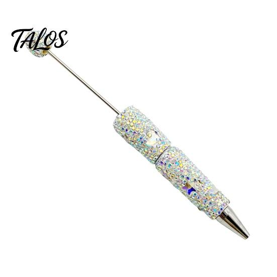 Comfortable Grip Beaded Pens Glitter Beadable Ballpoint Pen, Sparkly Rhinestone Star Moon Plastic DIY Handmade Gel Ink Pen for School Projects, Crafts