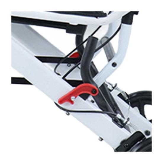 Folding Wheelchair Lightweight Portable Transit Travel Chair Ergonomic Design Wheelchair with Adjustable Safety Strap Carbon Steel Frame PU Wheels