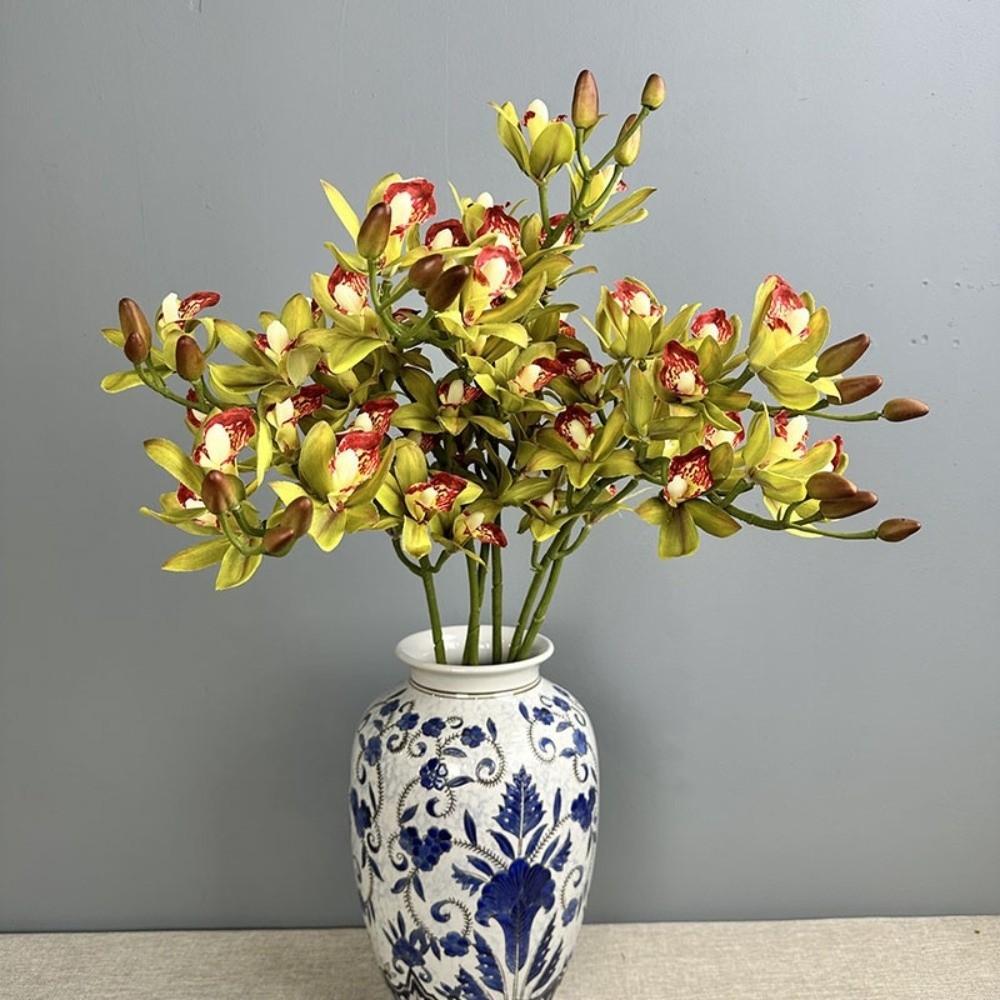 Real Touch Simulation Cymbidiums 11 Heads Fake Flowers  Photography Studio