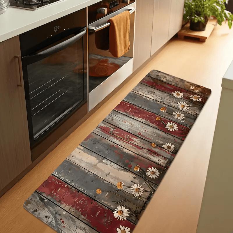 1Pcs Anti Fatigue Kitchen Rug  Farmhouse Floral  Waterproof Non-Slip Thick Cushioned Kitchen Mat Heavy Duty Comfort Standing Mat for Kitchen