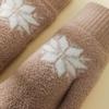 Korean-Style Cute Snowflake Lamb Wool Fingerless Winter Gloves: Thick, Warm, Double-Layered Mittens for Students.