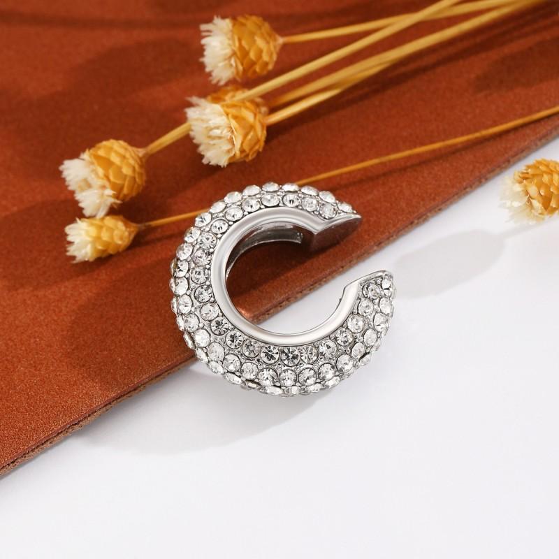 1 Stück Bunte Zirkon C-förmige Knorpel-Clip-Ohrringe Damen Exquisiter Luxus Ohne Piercing Kupfer-Ohr-Manschette Modeschmuck