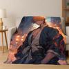 Anime Bleach Kurosaki Ichigo Cartoon Flannel Blanket Soft Warm Blanket Throw Blanket for Bedroom Living Room Bed Travel Picnic