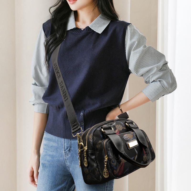 Oxford Floraldrucke Wasserdichte Damen Mini Handtasche Damen Schultertasche Damen Rucksack Kleine Handy Geldbörse Geldbeutel für Mädchen