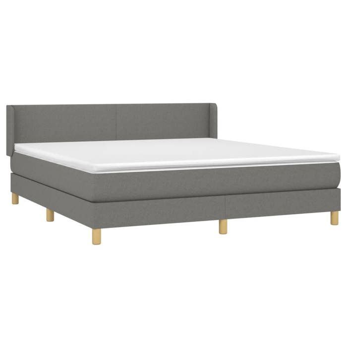 Maison Exclusive - Sommier à lattes de lit avec matelas Gris foncé 180x200cm Tissu