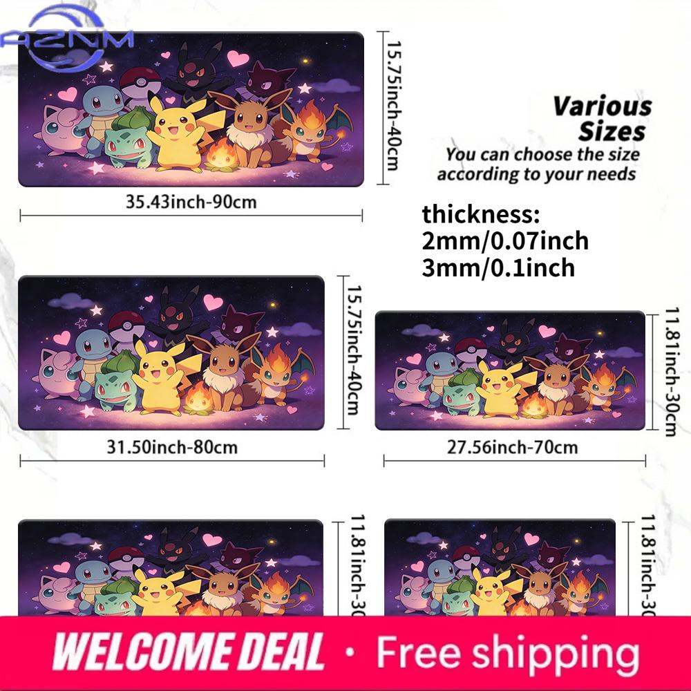 Cute Pokemon Starry Night Gaming Mouse Pad NonSlip Desk Mat 30x80x0.2cm