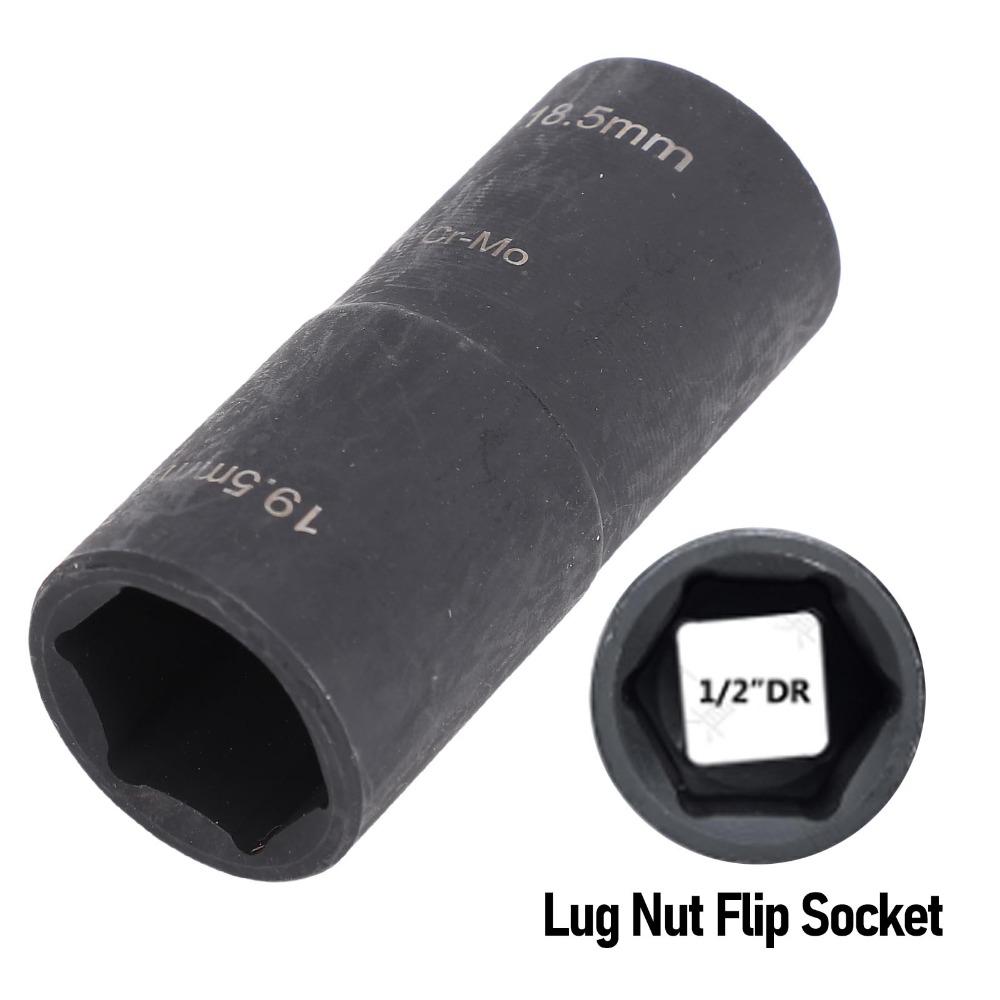 CR-MO Lug Nut Flip Socket Lug Nut Removal Tool  Roadside Emergency Tire Breakdown Repair Service
