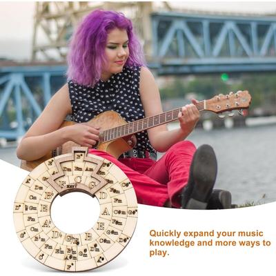 Drewniane Narzędzie Melodyczne Koło Kwintowe Koło Narzędzie do Transpozycji Muzycznej Koło Akordów Muzycy Muzyczny Autor Piosenek Narzędzie Edukacyjne do Nut Akordów Tonacji