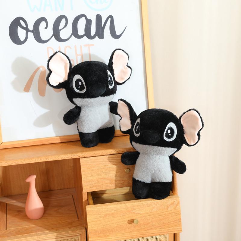 Japanese Luo Xiaohei Black Cat Plush Keychain - Cute, Big-Eyed Doll Pendant