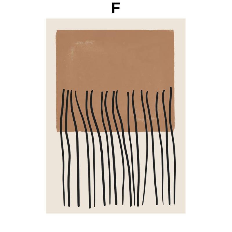 Abstract Matisse Sun Leaf Lines Geometry Wall Art Canvas Painting Boho Beige Posters Prints Pictures Living Room Interior Decor