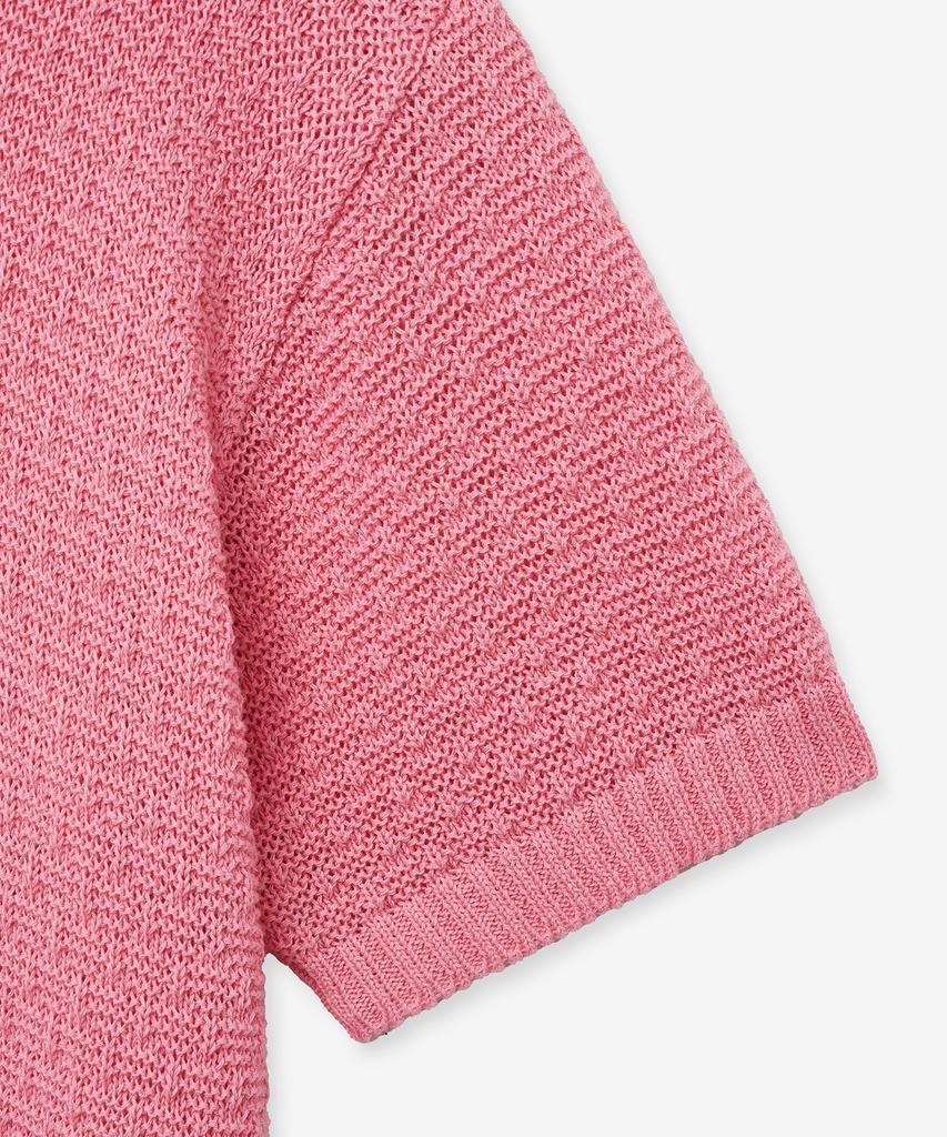 BLOND9 Soft Crop Round Short Sleeve Knit_Pink