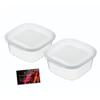 Microwave and Dishwasher Safe Rice and Frozen Rice Containers (Clear) with RC Sticker (rcnp1) - Set of 2