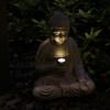 Zen-Inspired Solar-Powered Buddha Statue with Light - Resin Garden & Entryway Decor, Outdoor Ornament