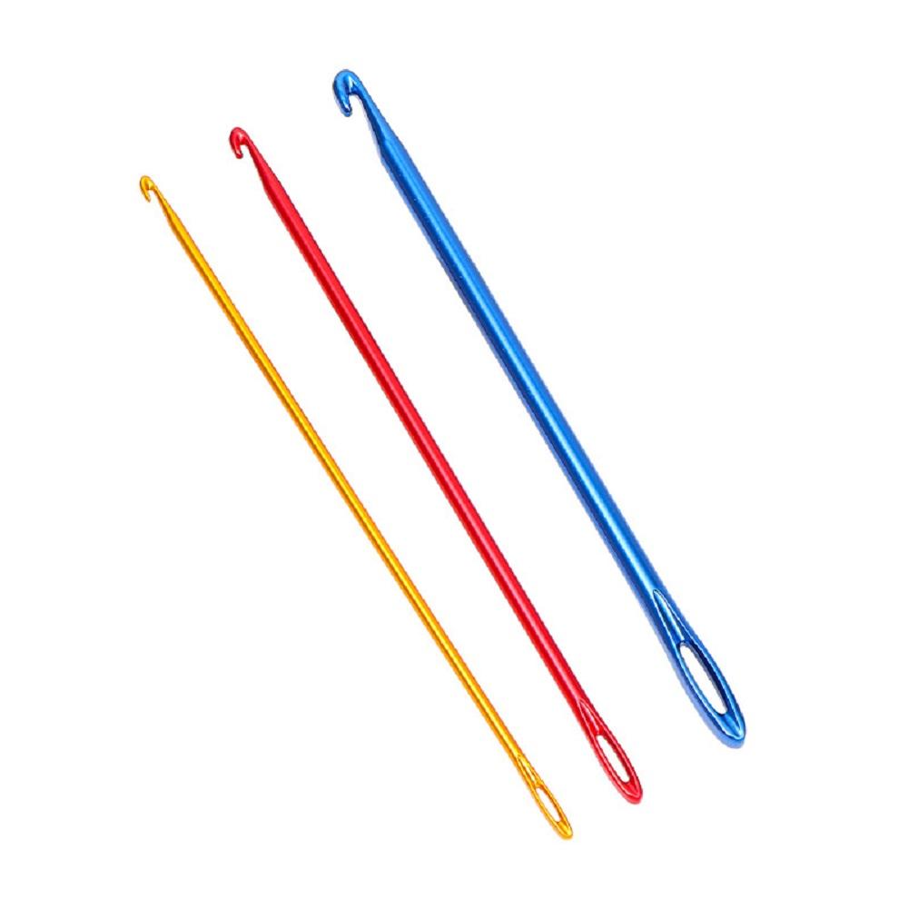 

Afghan Tunisian Aluminium Crochet Hook Set Knitting Needle Hand Knit DIY Weaving Tool With An Eye 2.75MM 4MM 6MM