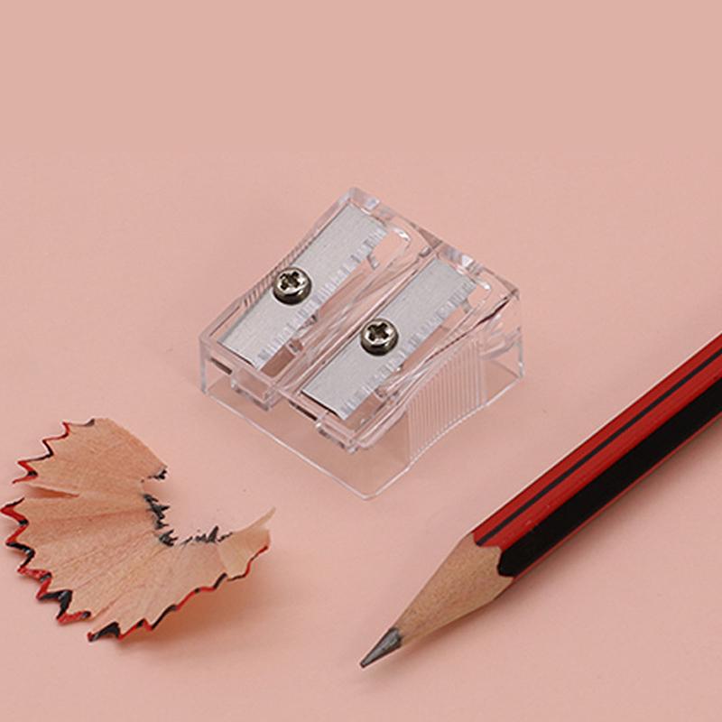 10Pcs Pencil Sharpener 2-Hole Pencil Sharpener Transparent Pencil Sharpener