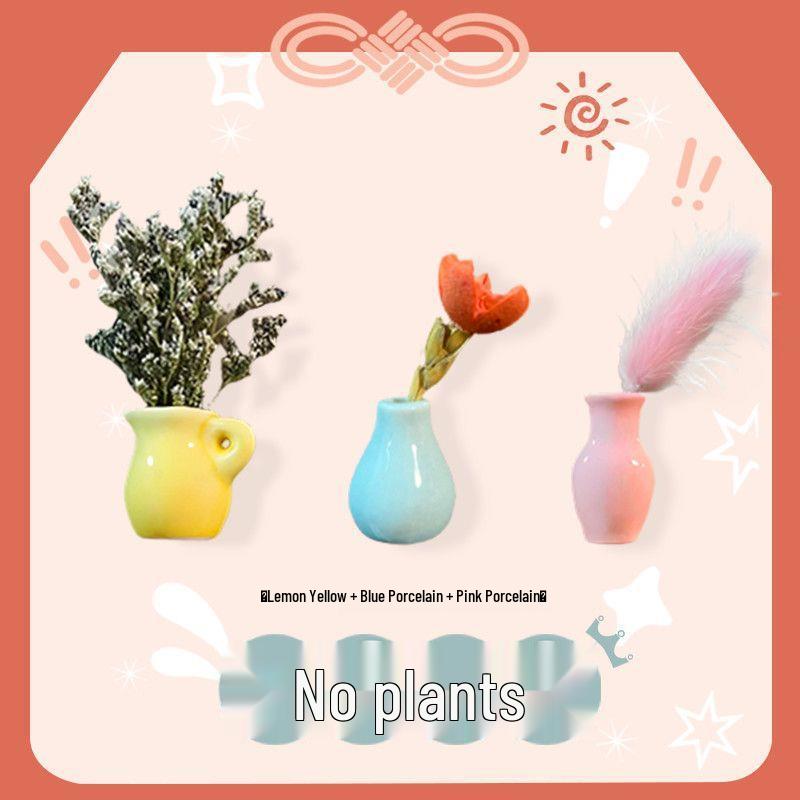 Handmade 3D Ceramic Vase Magnet for Hydroponic Plants & Flowers