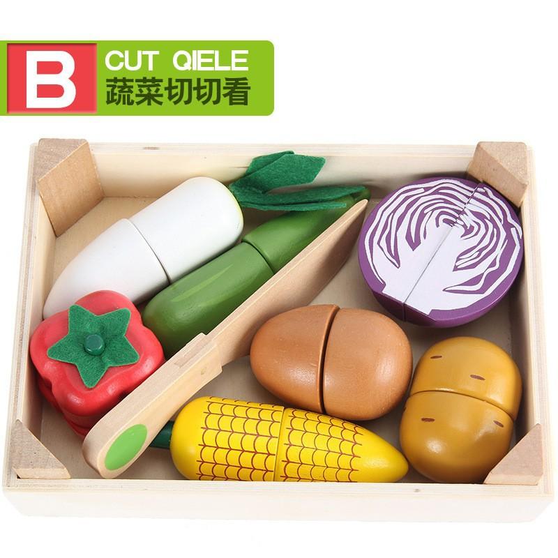 Simulationsspiel Zuhause Kinder Holzkiste Essen und Trinken Chixile Lernspielzeug