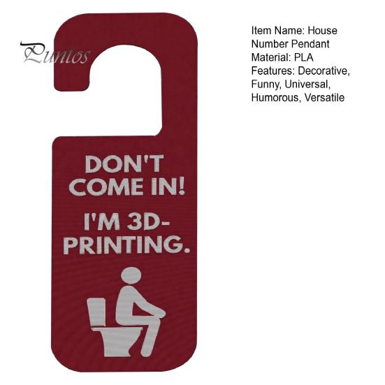 Humorous Office Privacy Indicator Funny 3D Printed Door Hanger Sign for Workshop And Office, Don't Come in I'm Printing, Durable Plastic Technology