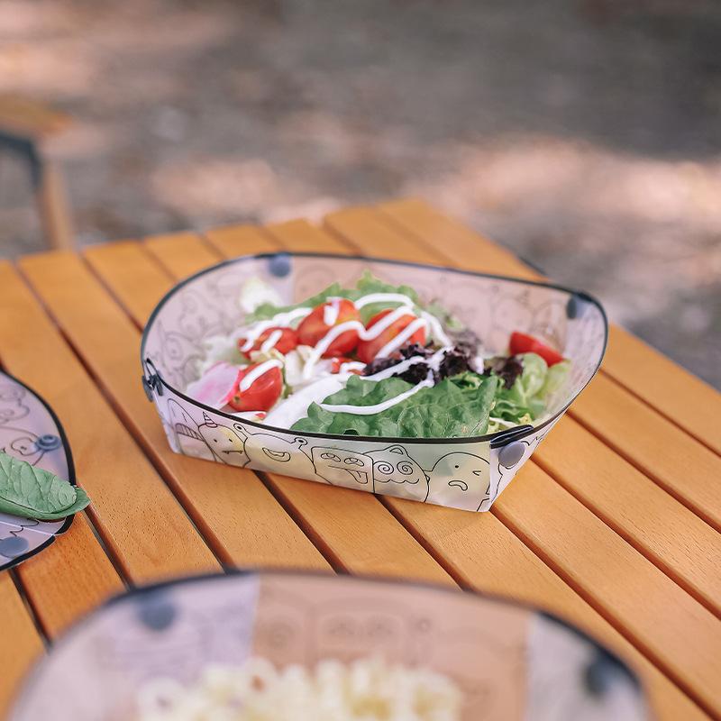 Bols portables pliables ultra légers, assiettes, vaisselle combinée polyvalente pour l'extérieur