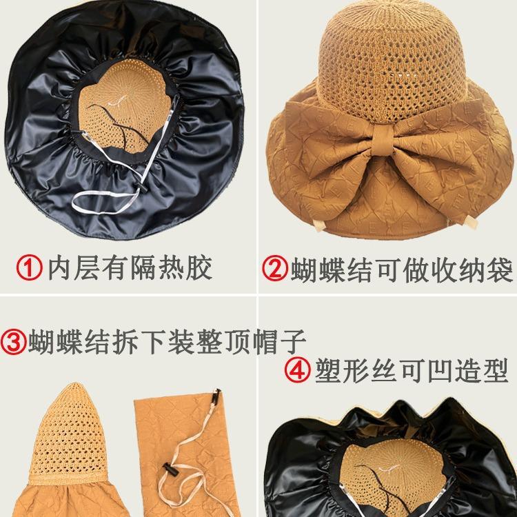 Sun Hat Women's Summer Sun Protection Hat New Women's Breathable Bucket Hat Retro Sun Protection Hat Thin Wholesale