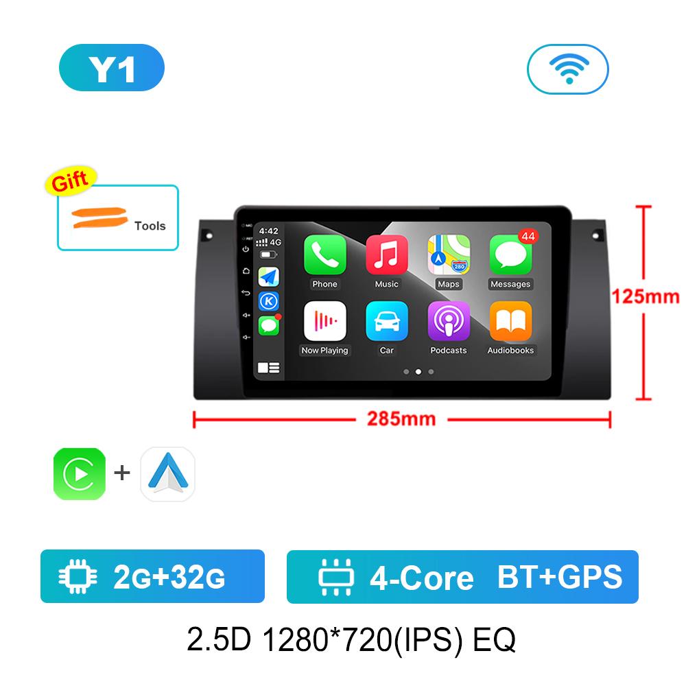 

9-дюймовый Android OS Carplay автомобильный радио-мультимедийный проигрыватель для BMW E53 X5 2000 - 2007 GPS Navi WiFi IPS сенсорный экран DSP стерео 4G BT