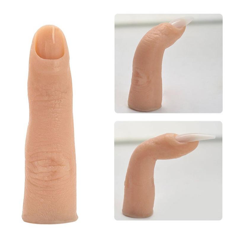 New Bendable Nail Simulation Practice Finger Silicone Soft Nails Art Training Fake Finger for Acrylic DIY Display Manicure Tool