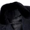 Men's woolen coat middle-aged dad mink fur collar double-sided woolen cashmere coat winter down liner top