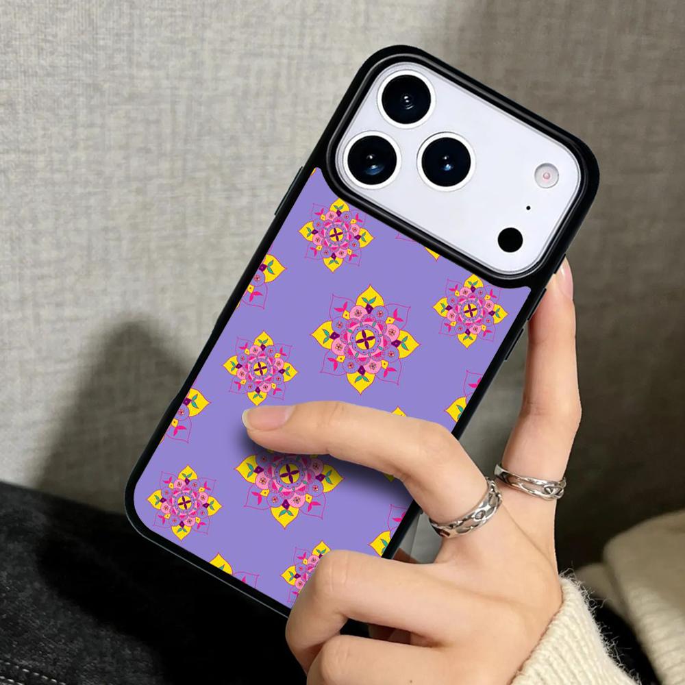 Capa Case for iPhone 17 Air 16 Pro Max 15 Plus 11 13 Mini 14 12 Back Phone Cover Indian Pattern Mandala