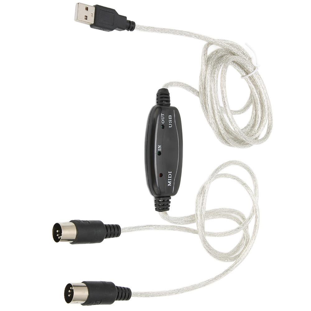 2 In 1 USB To MIDI Cable Plug and Play MIDI Cord Adapter  for Keyboard, Piano, Synthesizer