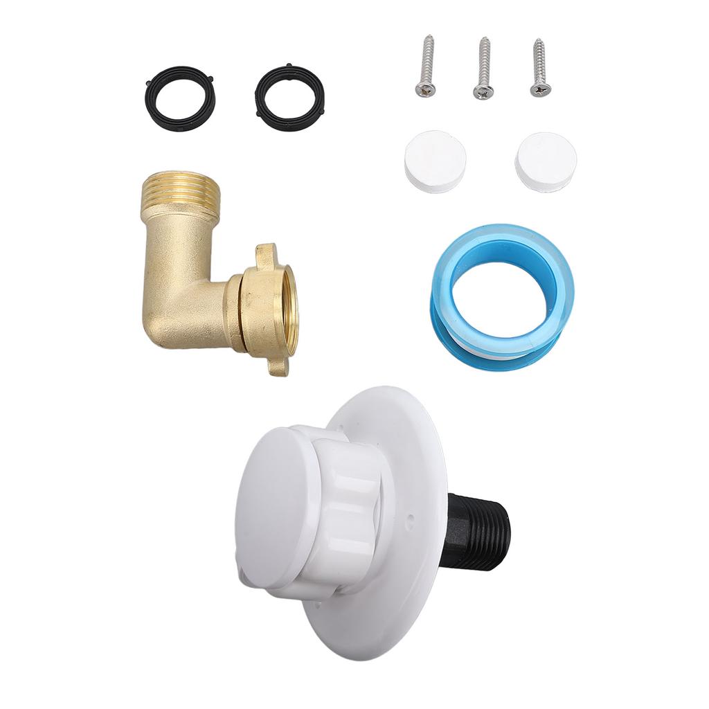 10PCS RV Water Fill Inlet Kit Brass with Hose Elbow Check Valve Hookup Connector for Motorhome Trailer Marine 90