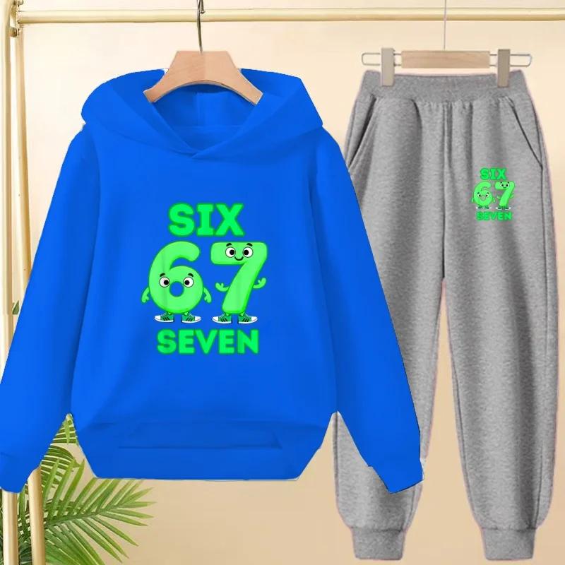 Children's Hooded Tracksuit and Pants for Autumn and Winter Featuring Fun Christmas Prints Casual Comfort, and A Stylish Number 67