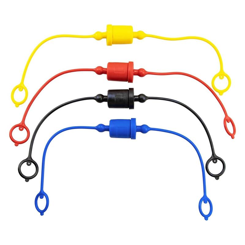 4 Sets Hydraulic Quick Coupler Male Dust Cap And Female Plug Cover, Rubber Dust Caps/Plugs As Shown 12Inch