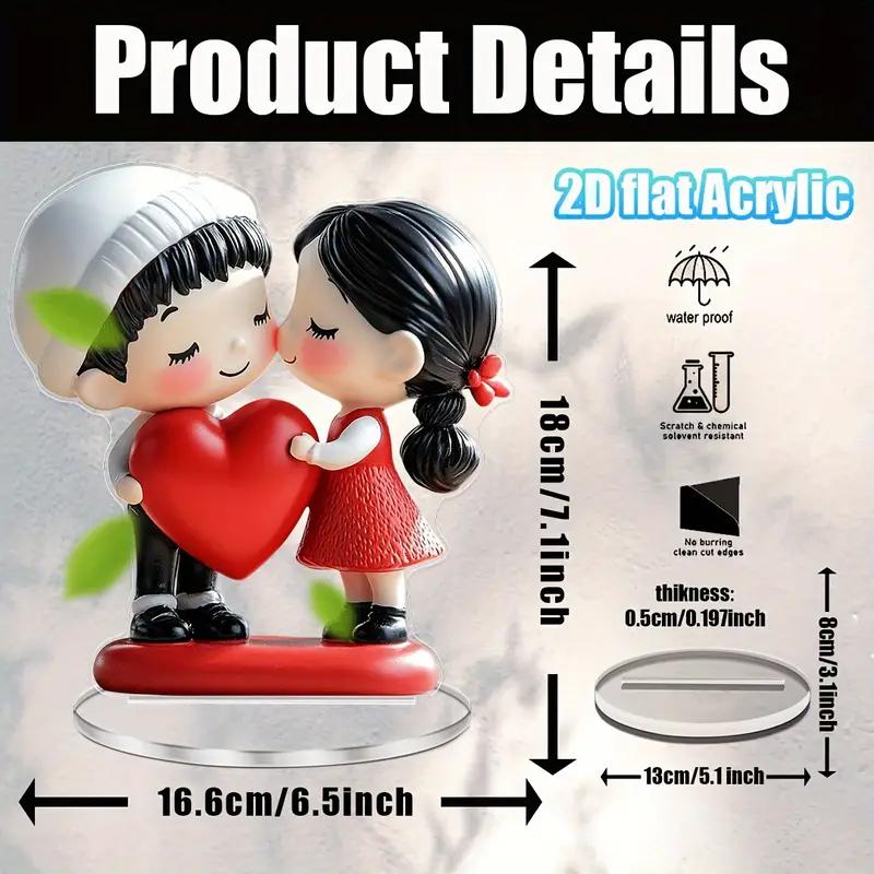 Romantic Couple Statue with Heart-Shaped Base Elegant Home Decoration for Anniversaries And Valentine's Day Gifts