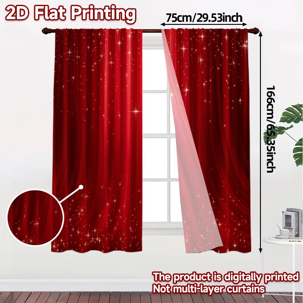 Flat Printing Jit Curtains Without Rod Curtain Sparkles Popular Pattern Versatile Polyester Gifts Set Of 2 Made