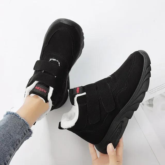 New Autumn and Winter Women's High Top Velvet Warm Cotton Shoes Fashionable, Lightweight, Non Slip Casual Cotton Shoes