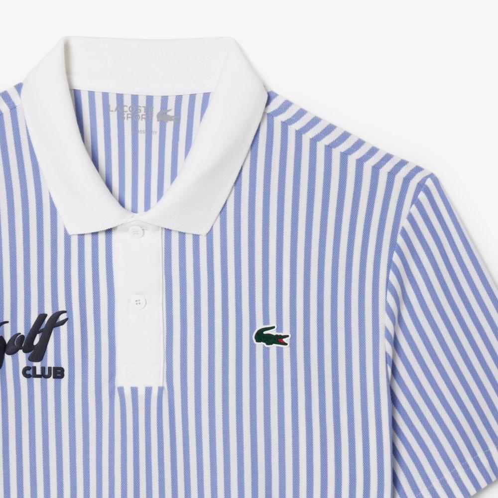 [lacoste] Men's Golf Striped Graphic Polo Shirt DH4803-55NA7I