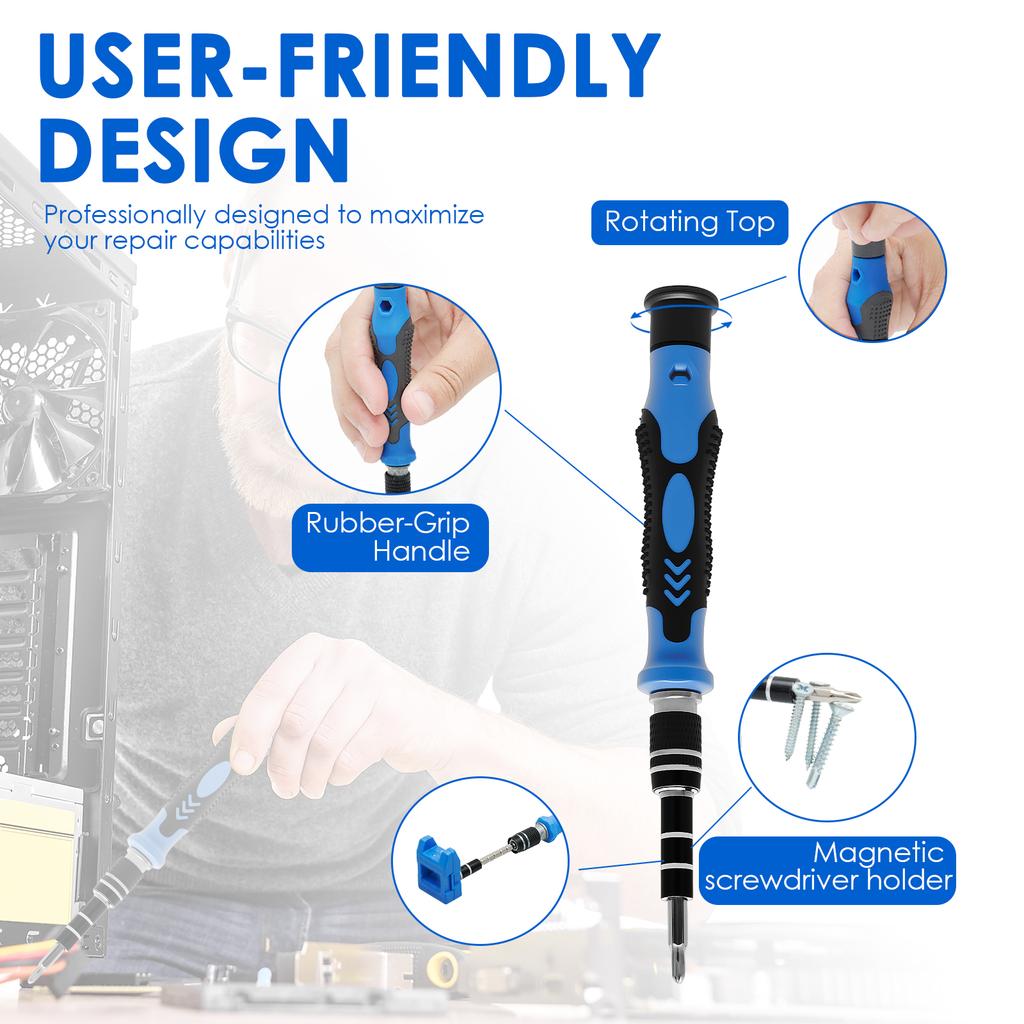 141in1 Precision Screwdriver Set Professional Repair Screwdriver Tool Kit with 120 Bits and 21 Accessories for Computer Eyeglass