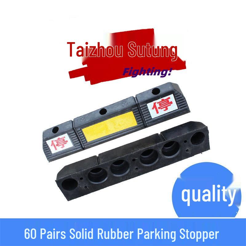 1m Durable Rubber-Plastic Parking Stopper – Anti-Collision Wheel Positioner