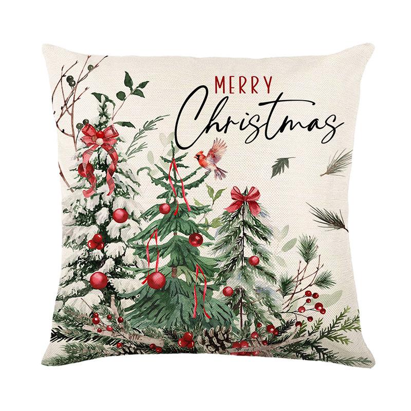 Christmas Pillowcases Holiday Decorations Living Room Sofa Cushion Covers Bedroom Pillow Covers(Without Pillow Core)