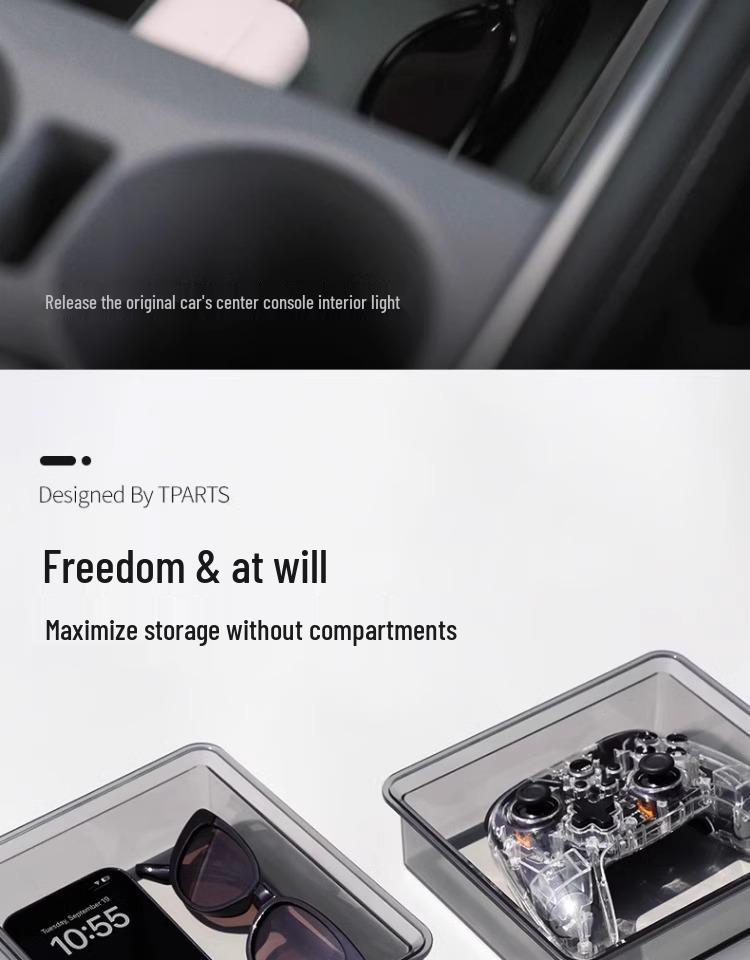 Tesla Model Y Center Console Organizer & Armrest Storage Box Upgrade