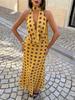 Abito da Donna Elegante Retrò a Pois con Scollo a V Profondo Primavera/Estate 2026